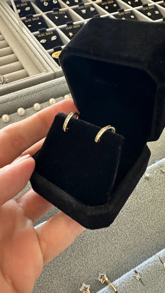 Aros oro 18k Huggies Cosmos