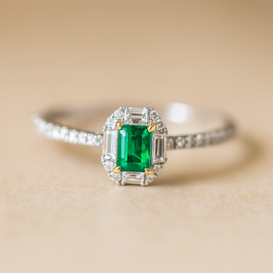 anillo-oro-blanco-esmeralda-diamantes-rose-joyas-anillo-compromiso