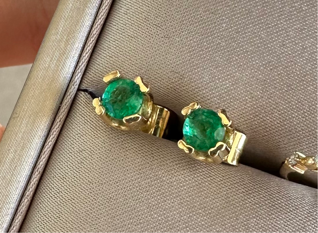 Aros Esmeraldas Oro 18kt