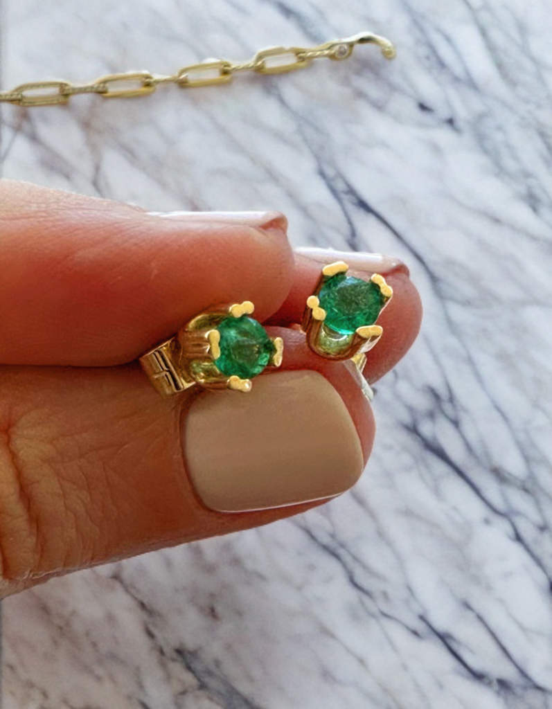 Aros Esmeraldas Oro 18kt