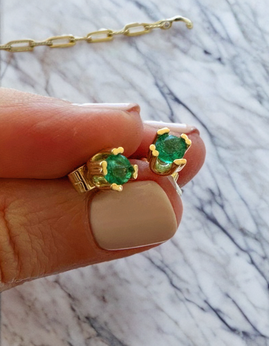Aros Esmeraldas Oro 18kt