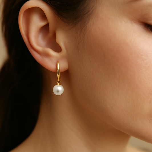 Aros Perlas Colgantes