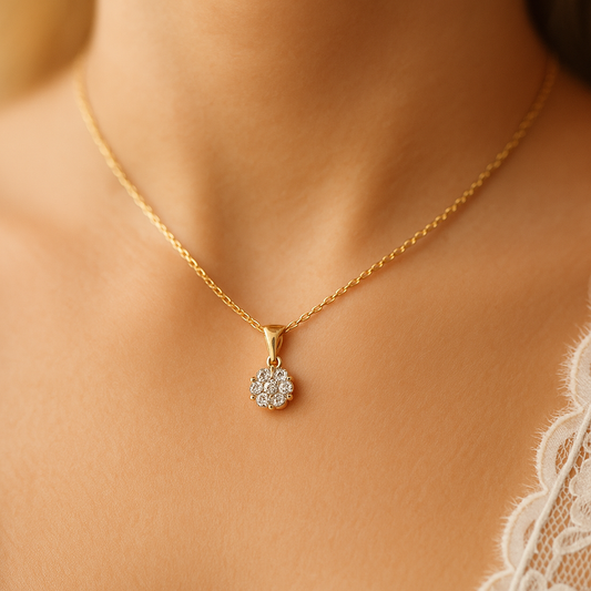 Colgante Flor Diamantes
