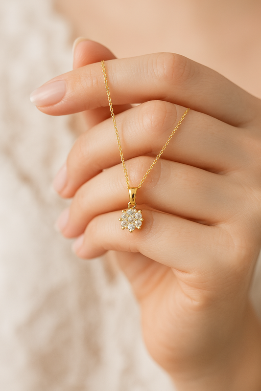 Colgante Flor Diamantes