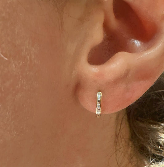 Aros oro 18k Huggies Cosmos