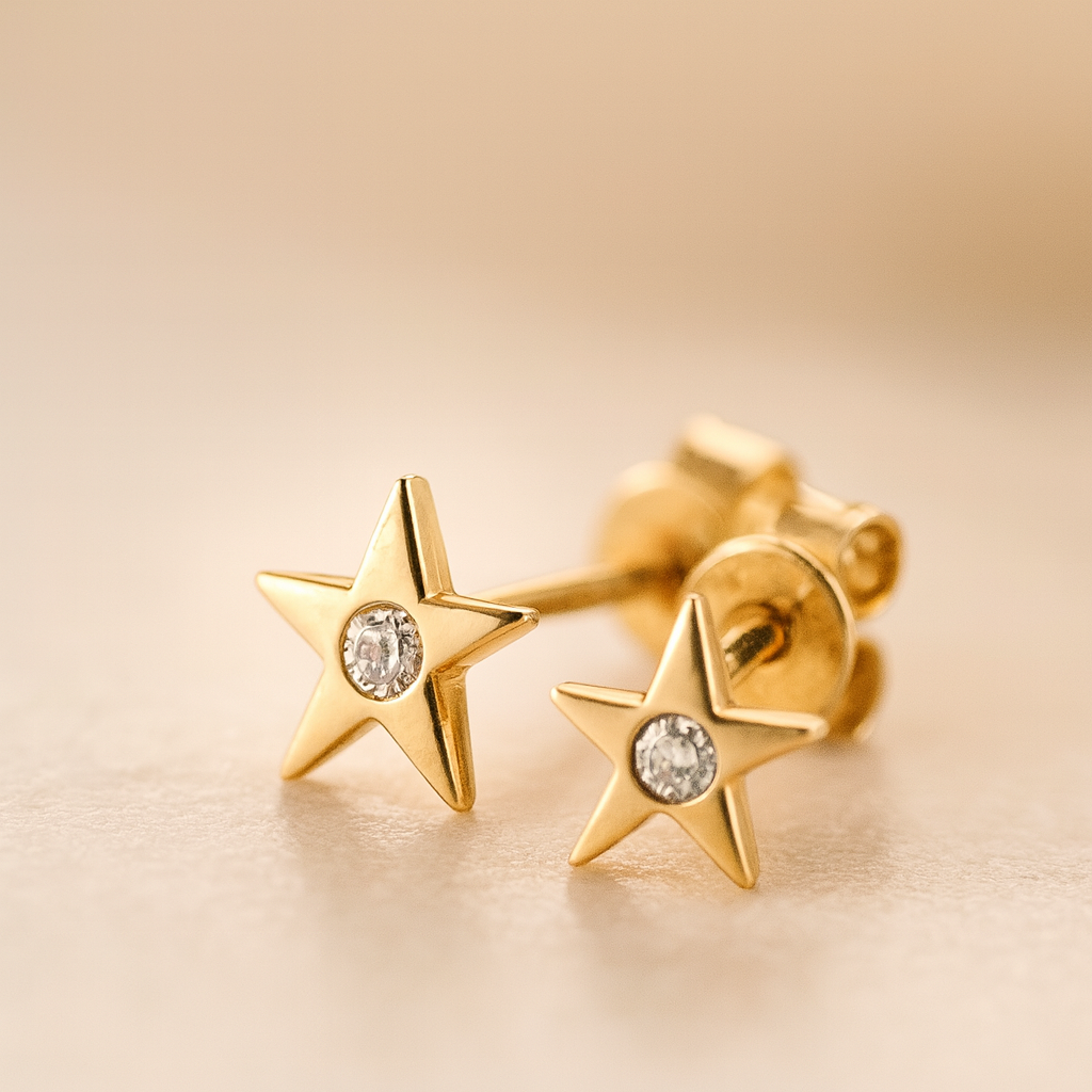 aros-oro-amarillo-estrellas-diamante-rose-joyas